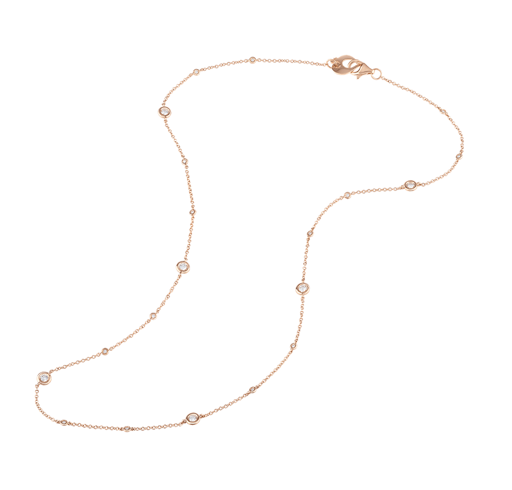 Chantecler Collana Donna In Oro Rosa e Diamanti | Oro Rosa 18Kt | 0,37 Ct