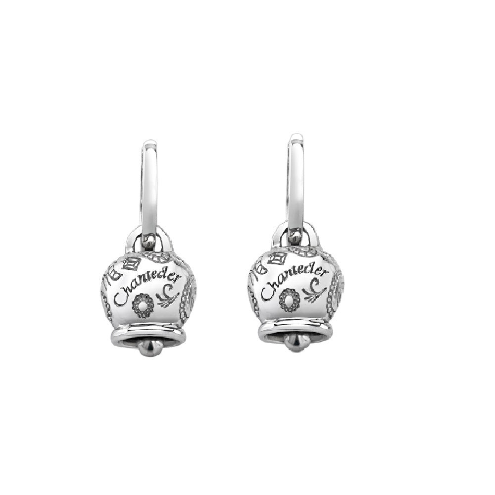 Chantecler Orecchini Donna Campanelle Medi | Oro Bianco 9Kt | Garanzia 2 Anni