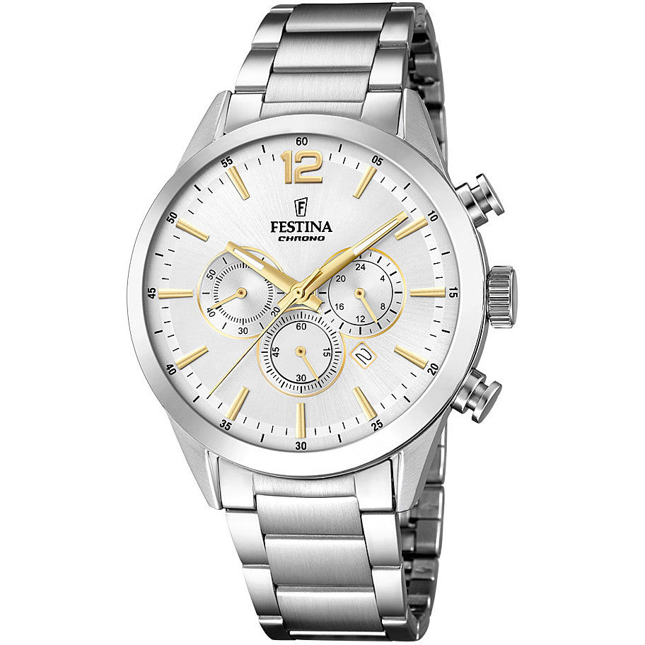 Festina | Orologio Uomo | Cronografo bianco IP gold | Acciaio | 43mm
