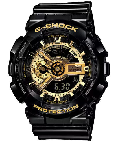 CASIO | Orologio Uomo | G-Shock nero oro lucido | Resina | 200m antiurto