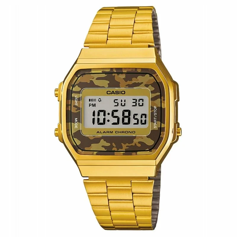 Casio Orologio Uomo Digitale Retro Dorato | Resina e Acciaio | Luce LED
