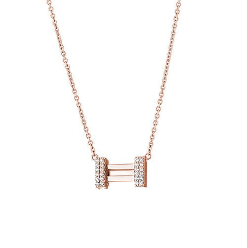 Marcello Pane Collana Base Letters | Argento 925 | Zaffiri Bianchi