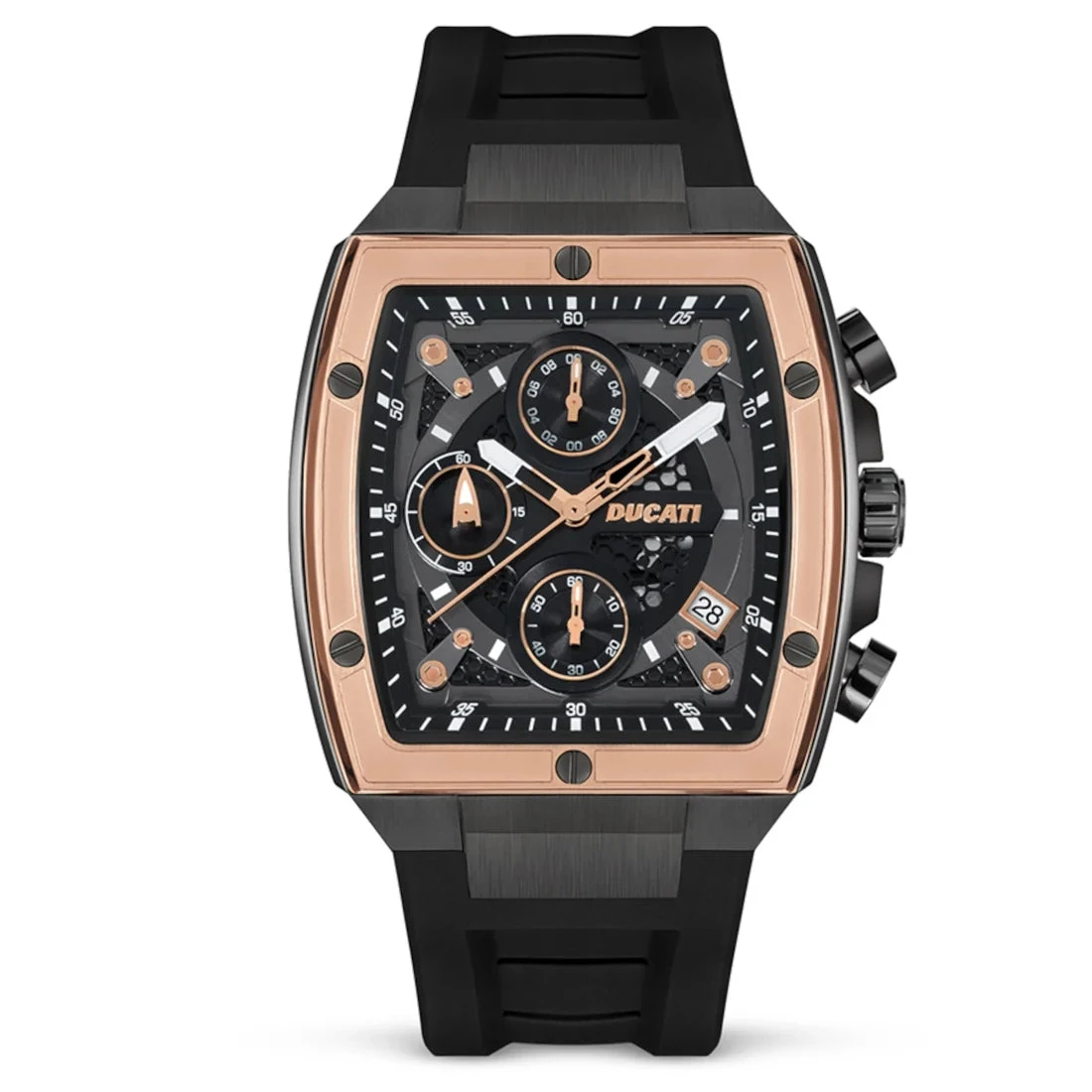 Ducati Orologio Corse Crono Acciaio Rosa e Silicone Nero