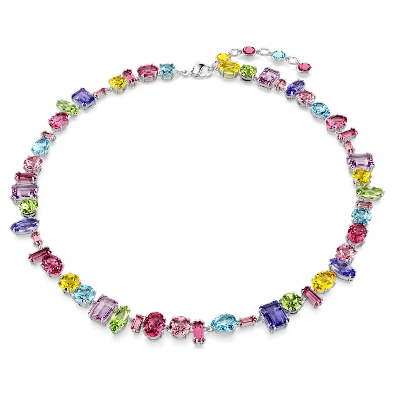Swarovski Collana Donna Gema Multicolore | Cristalli & Rodio | Lunghezza 36-40cm