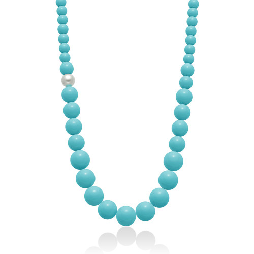 Collana Miluna Terra e Mare con Corallo Turchese e Perla