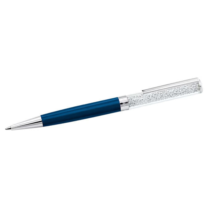 Swarovski Penna A Sfera Crystalline Blu | Metallo Blu Notte | Fermaglio Cromato