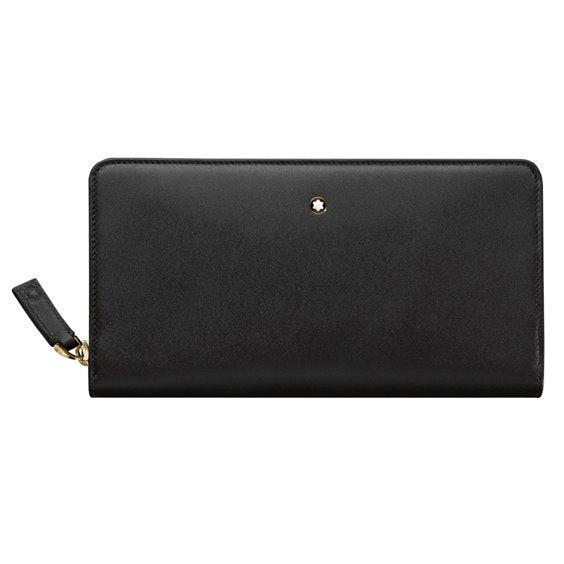 Montblanc Portafoglio Donna 8 scomparti con cerniera | Vacchetta | Nero
