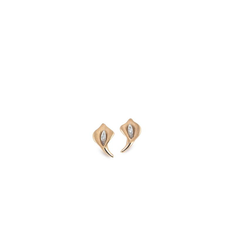Annamaria Cammilli Orecchini Donna Calla | Oro rosa 18 kt | Diamanti 0,02 ct