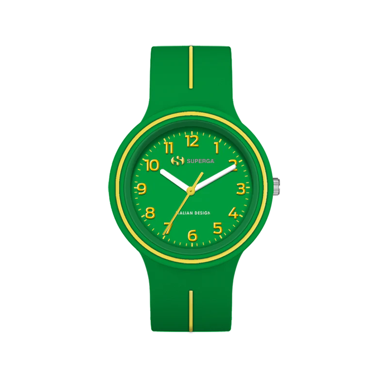 Superga | Orologio Bambino | Verde e Giallo Vivace | Cinturino Silicone | 32 mm