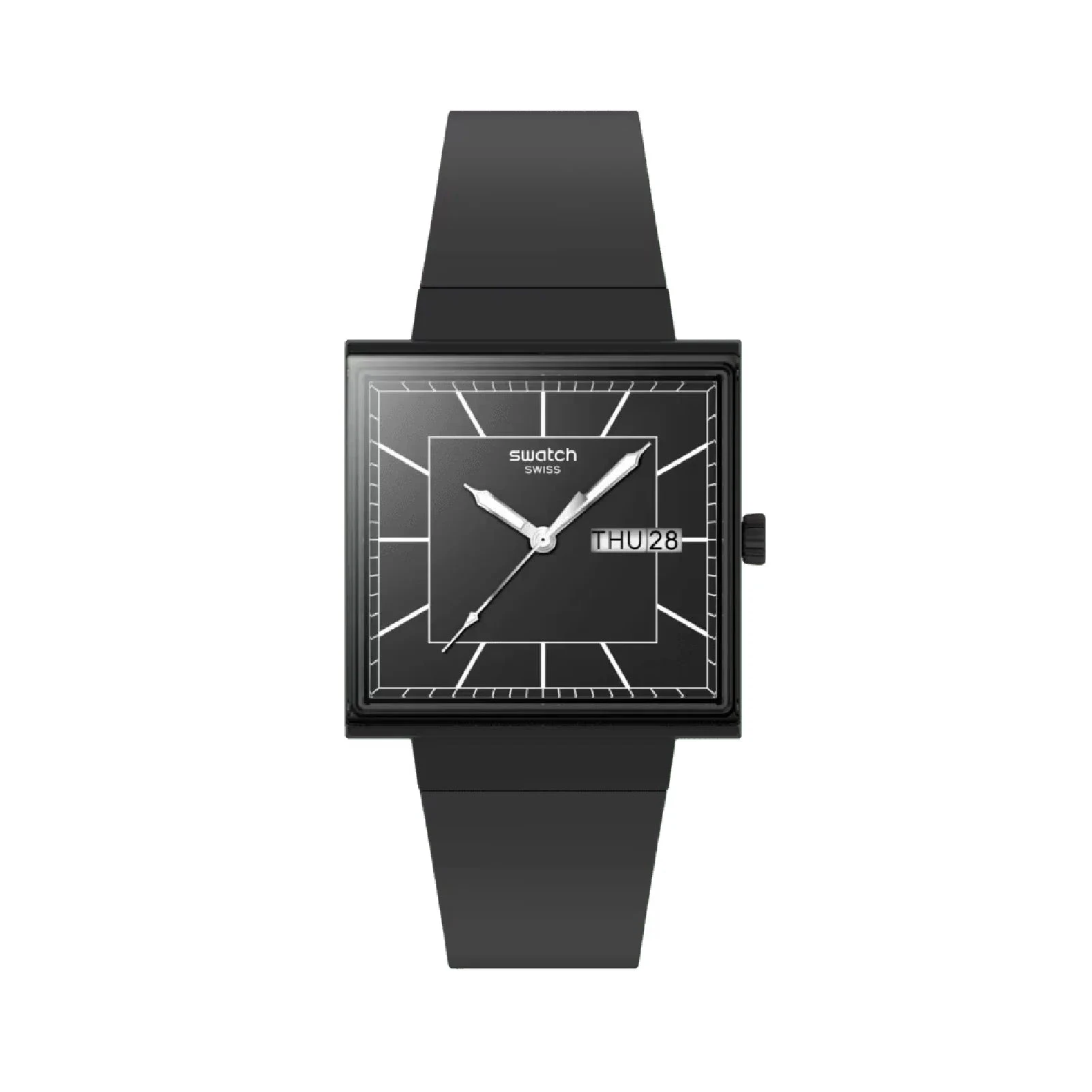 Swatch Orologio Uomo Quadrato Minimalista | Bioceramic | Lancette Luminescenti