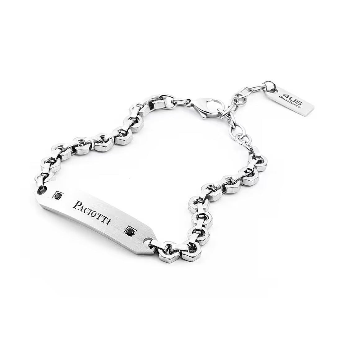 Paciotti Bracciale Uomo con Zirconi | Acciaio Inossidabile | Regolabile 22cm