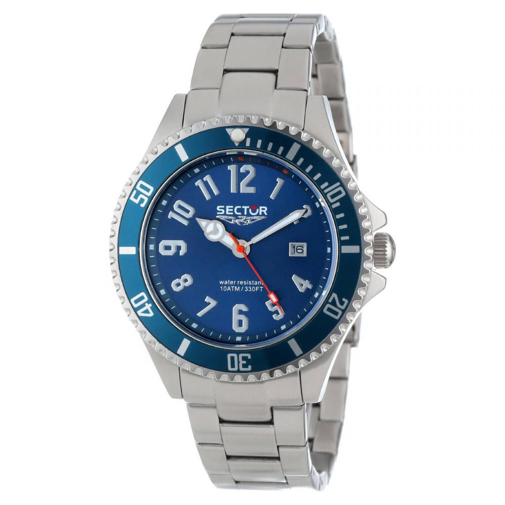 Sector Orologio Uomo Quadrante blu multifunzione | Acciaio inox | 100m 10ATM