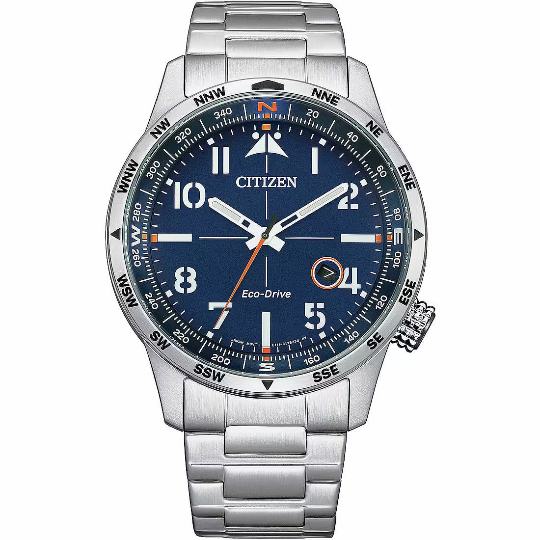 Citizen Orologio Uomo Aviator Eco Drive | Acciaio 43 mm | Quadrante Blu