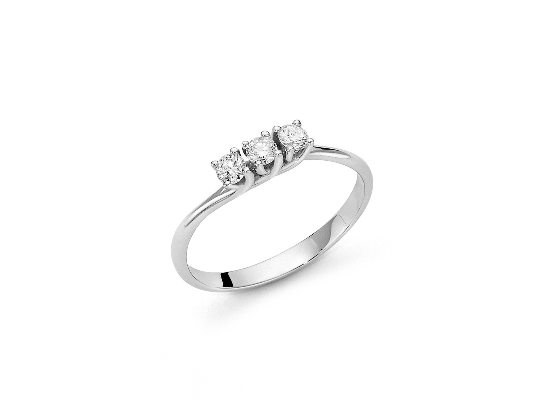 Anello trilogy Miluna in oro bianco con diamanti
