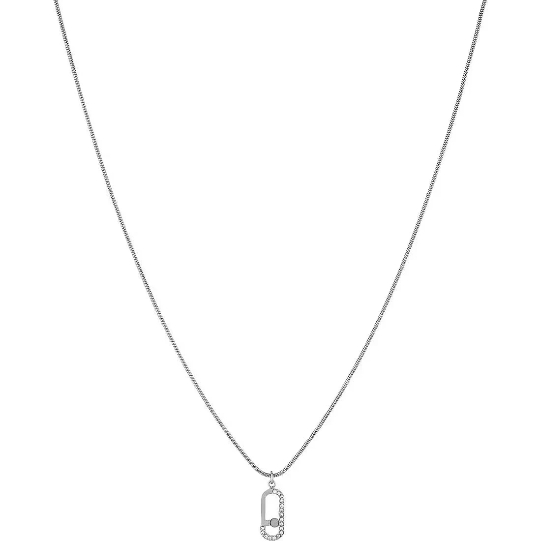 Collana Lunga Liu Jo con Pendente Logo in Acciaio