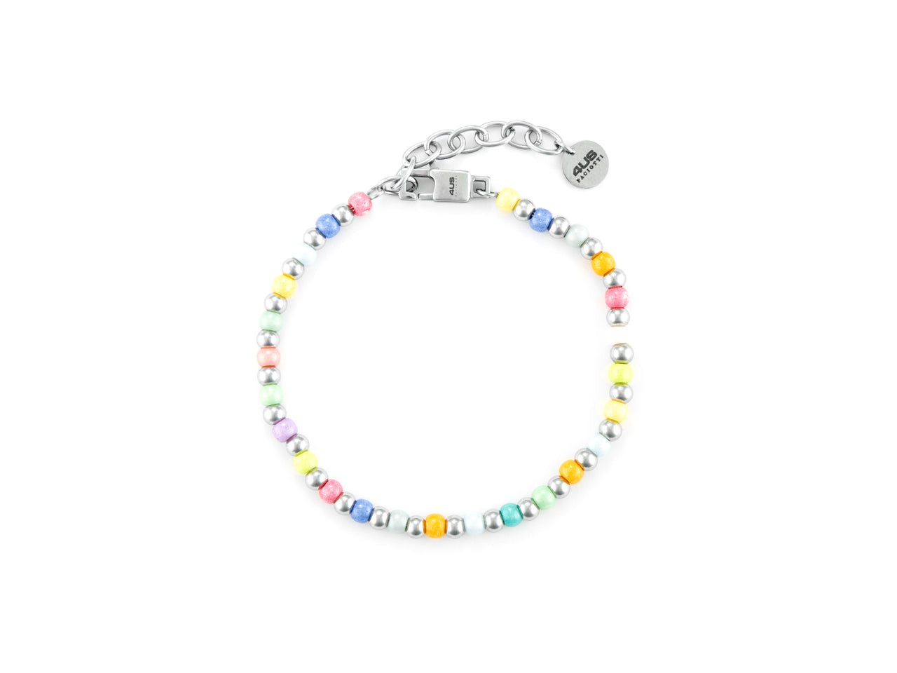 Paciotti 4US Bracciale Uomo Biglie Multicolore | Acciaio Lucido | Moschettone