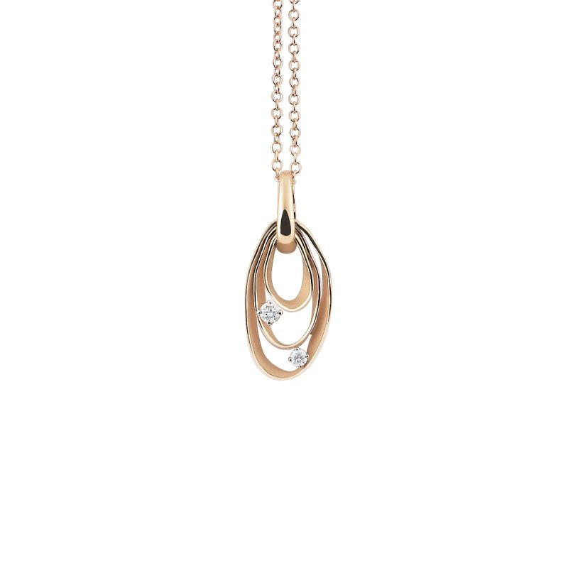 Annamaria Cammilli Collana Donna Dune con 2 Diamanti | Oro Rosa 18 kt | 42cm