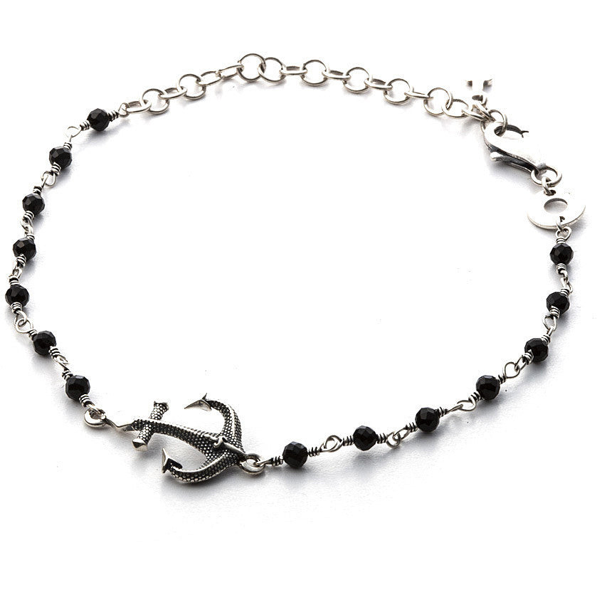 Paciotti Bracciale Uomo Fibre | Argento | Ancora Puntinata