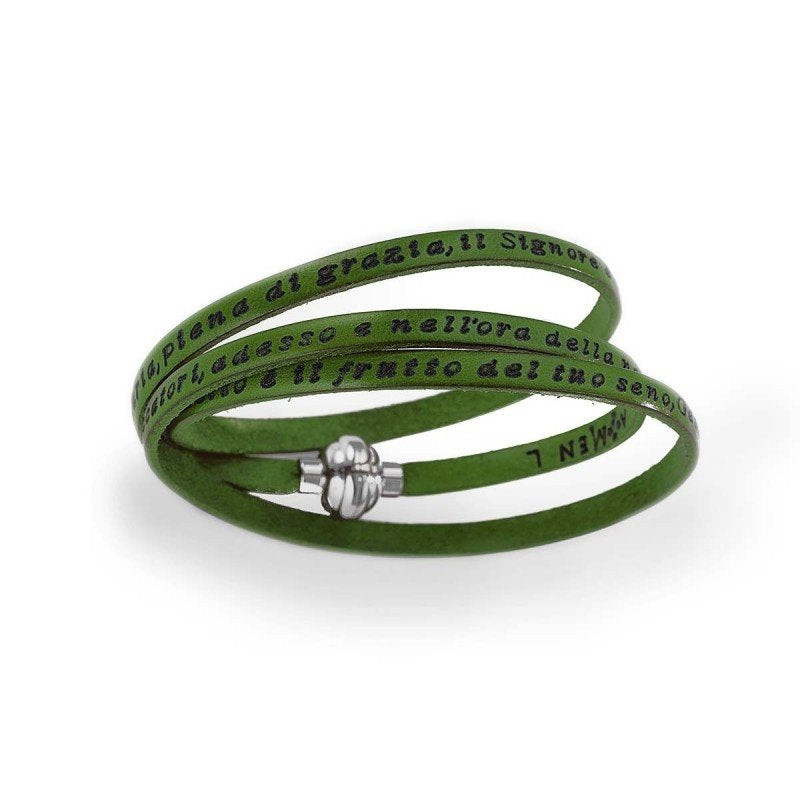 Amen | Bracciale Donna | Ave Maria incisa | Pelle | Chiusura magnetica