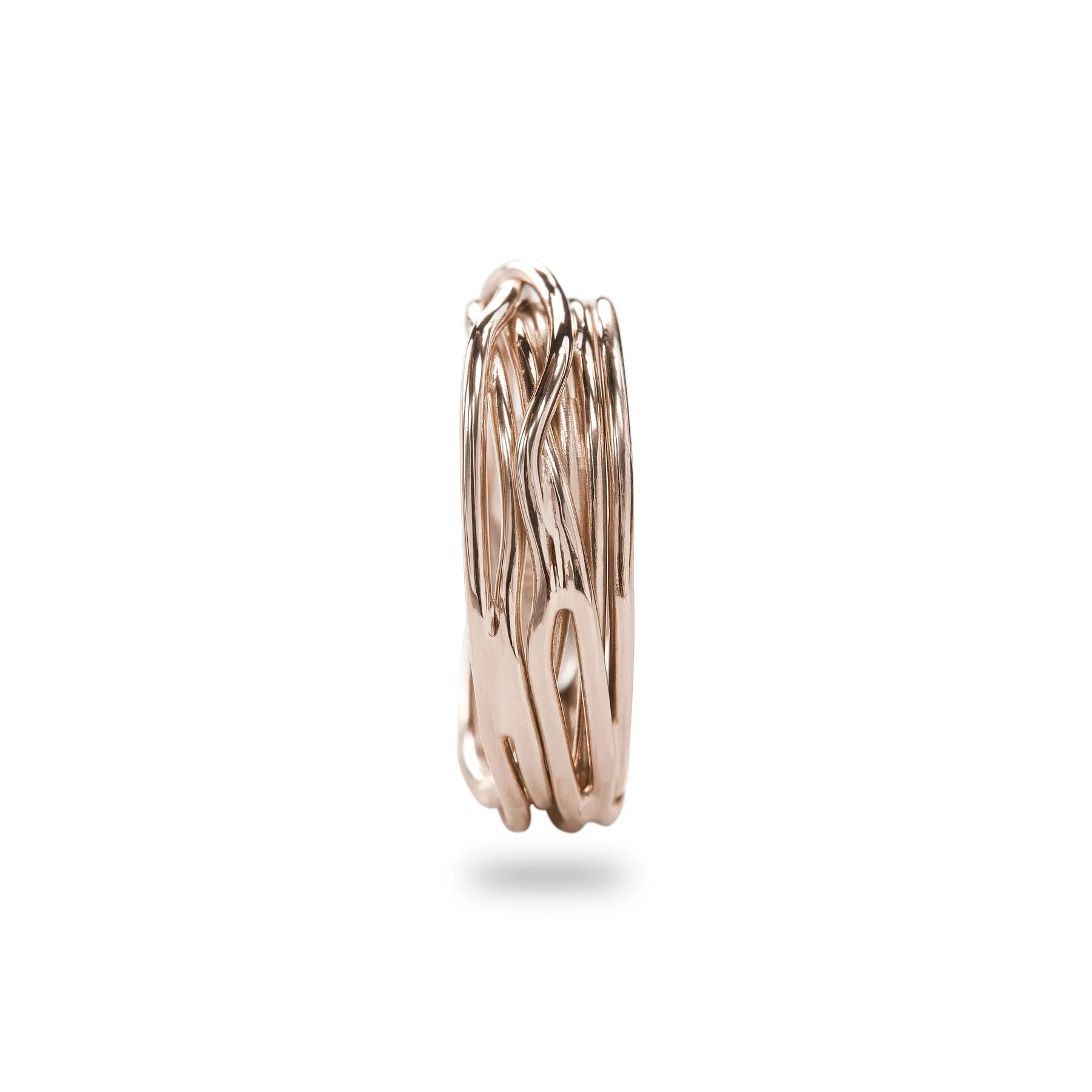Filo Della Vita By Rubinia | Anello Donna | 7 Fili | Oro Rosa 9kt | Palladio