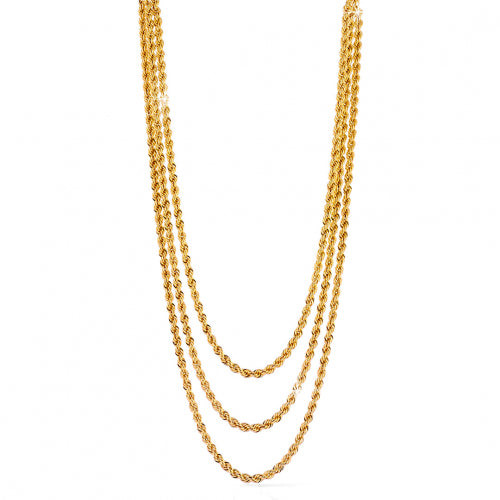 Unoaerre Collana Donna Multifilo in Bronzo Bagnato Oro