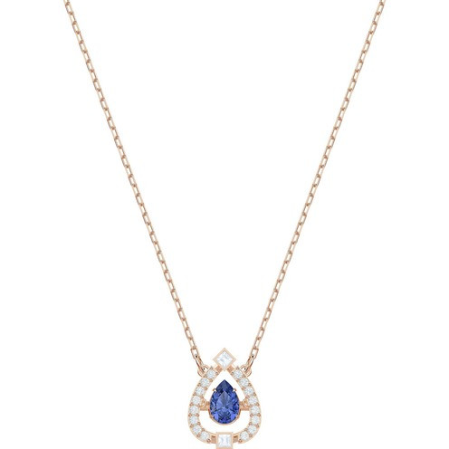 Swarovski Collana Donna Sparkling Dance Blu | Oro Rosa | Clear Crystal