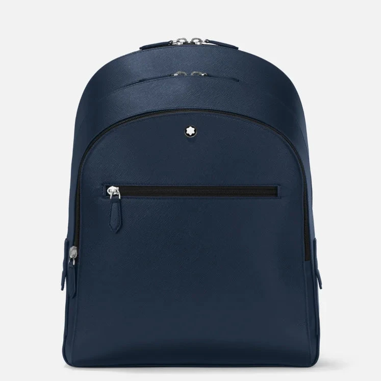 Montblanc Zaino medio 3 scomparti | Pelle Saffiano Blu | Satellite
