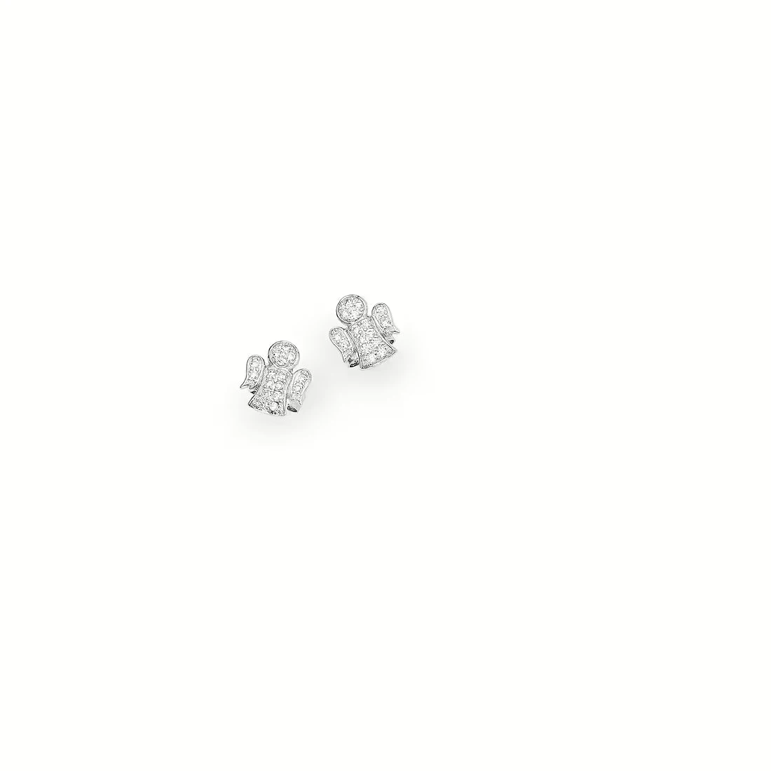 Amen orecchini donna angeli con zirconi bianchi argento 925