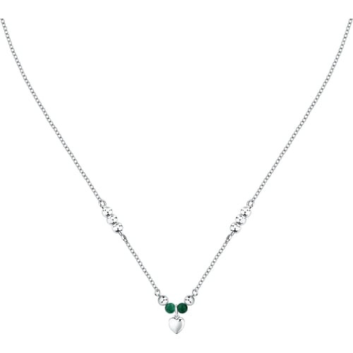 Collana Morellato Talismani in acciaio silver con agata verde