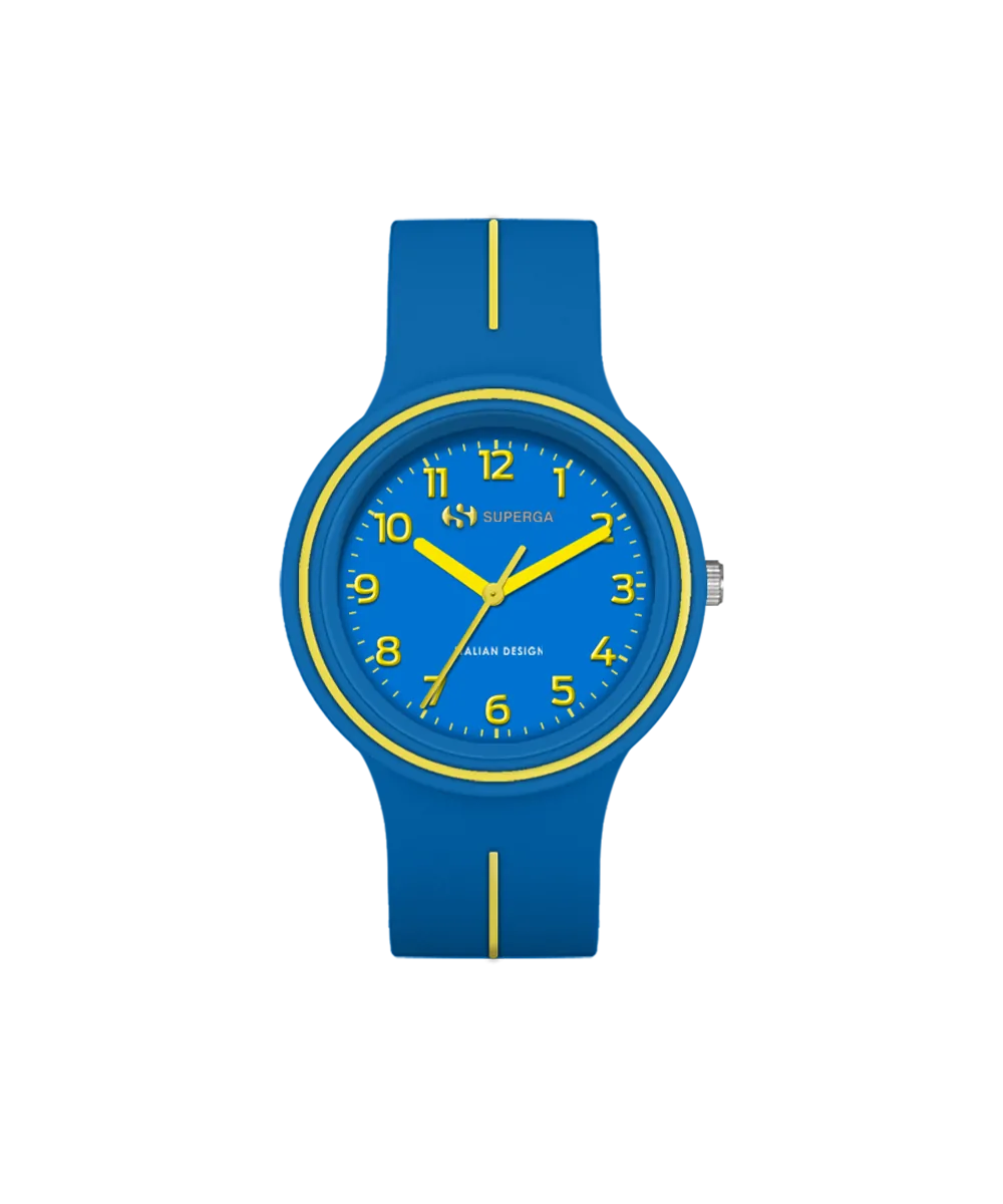 Superga | Orologio Bambino | Blu Mediterraneo e Giallo | Silicone | Sportivo