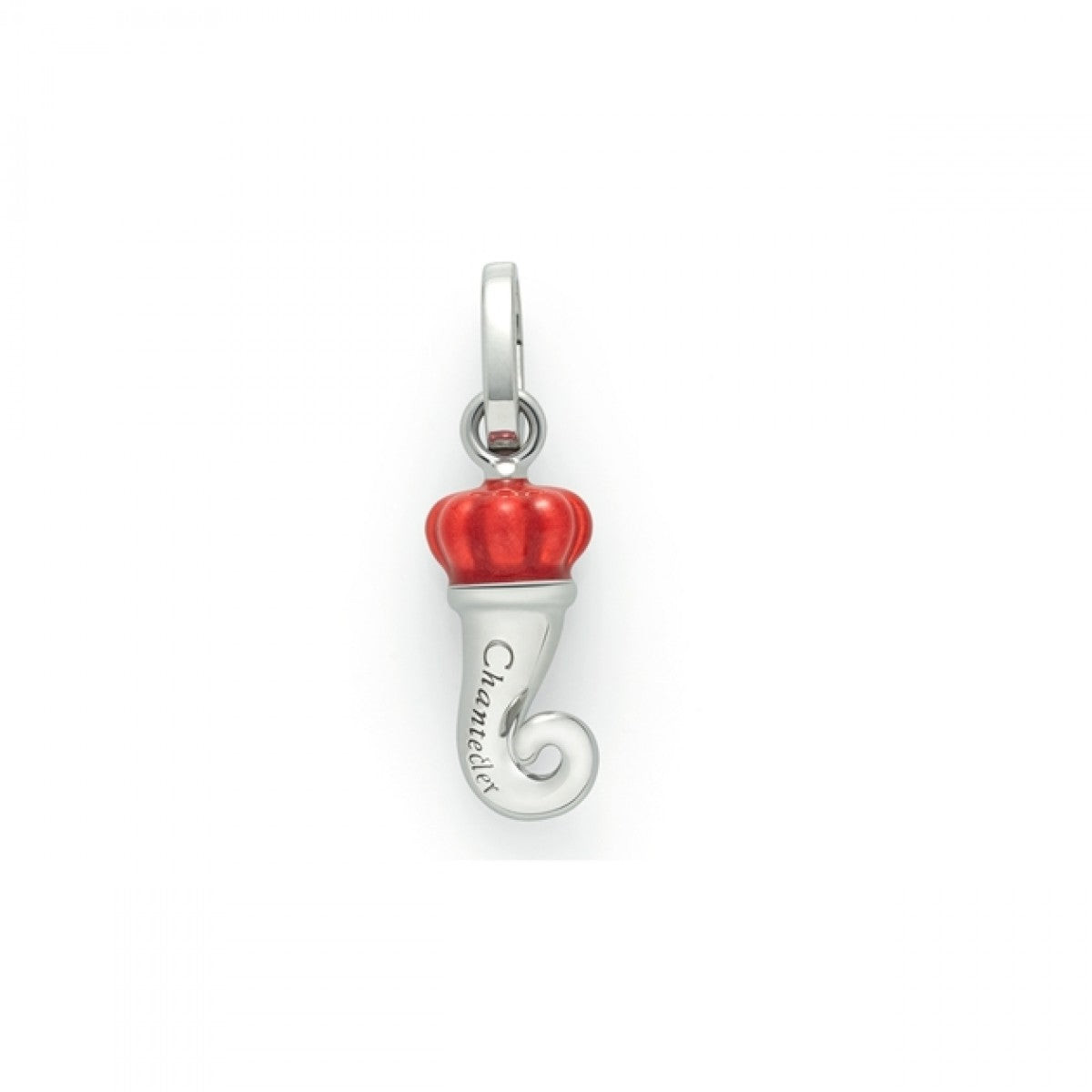 Chantecler Ciondolo Donna Corno Porta Fortuna | Argento | Smalto Rosso Perlato