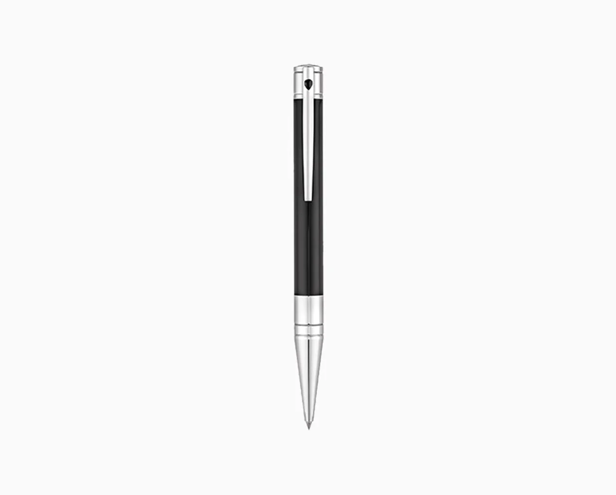 S.T.Dupont Penna a Sfera D-Initial Nera e Argento | Cromo e Lacca | Ergonomica