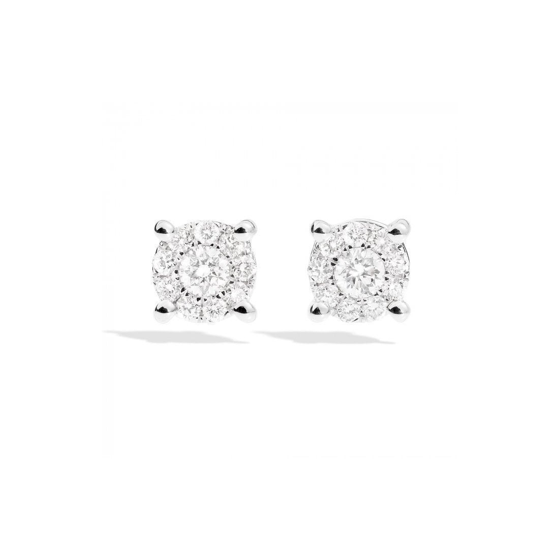 Recarlo Orecchini Donna Punto Luce | Oro Bianco 18 kt | Diamanti 0,10 CT