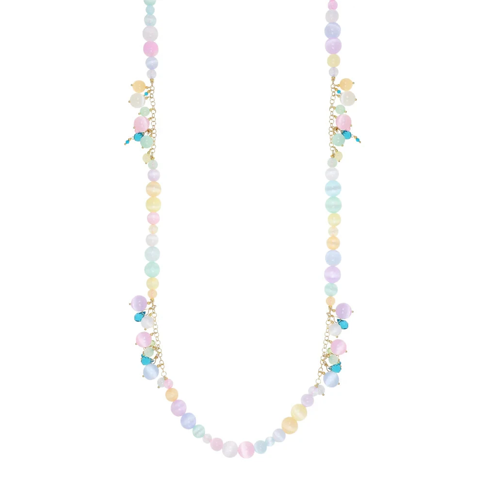 NIVY Collana Evelina con Pietre Pastello in Argento 925