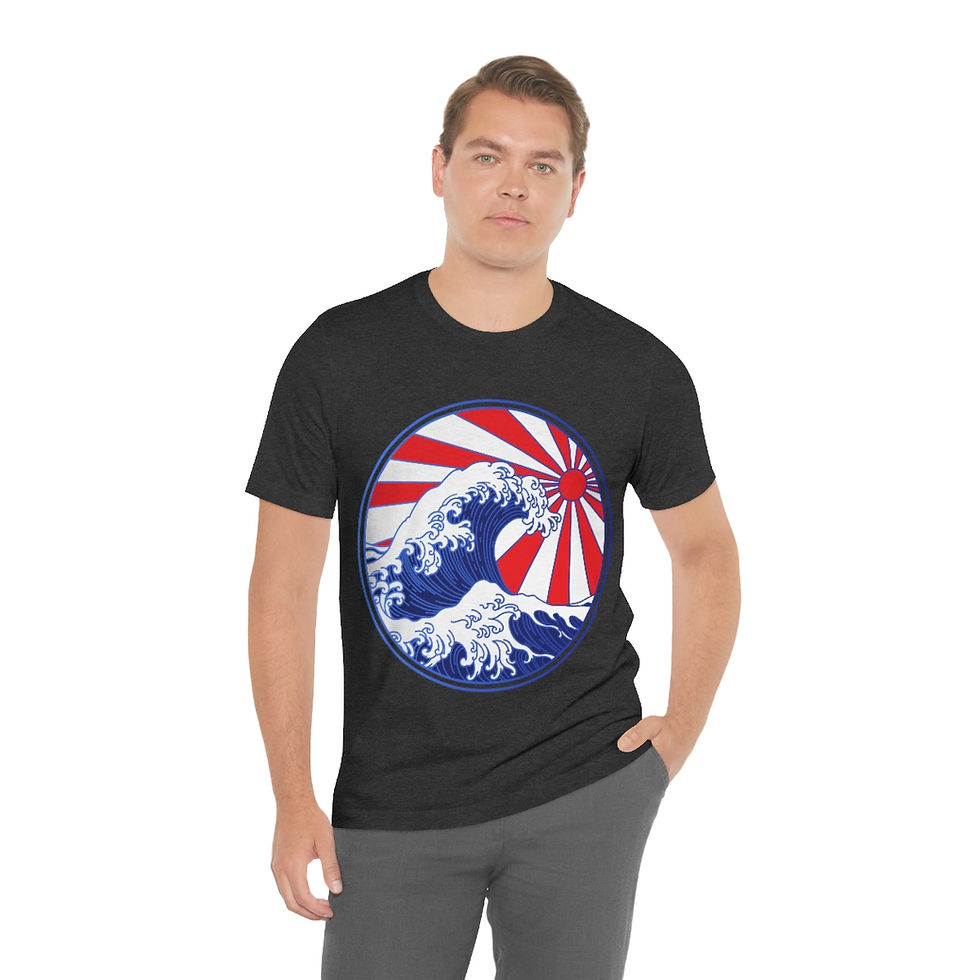 Miniatura: The Great Wave off Kanagawa  - Japanese Graphic Tee, Gyotaku Traditional, Ja...