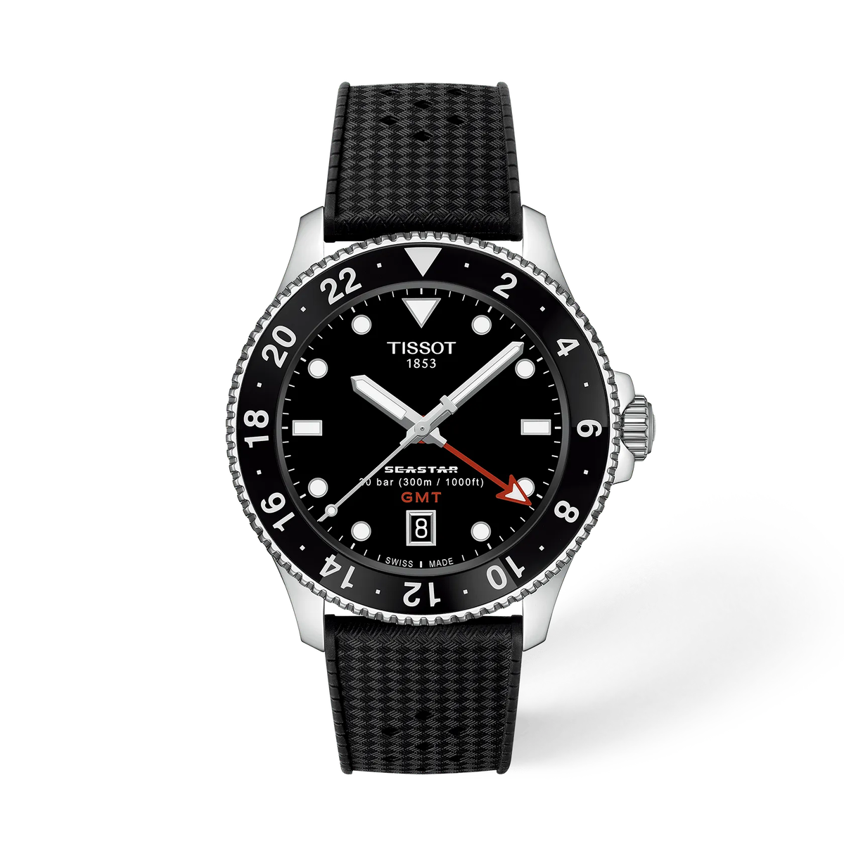 Tissot Seastar 1000 GMT Quartz Uomo 40 mm Nero e Rosso