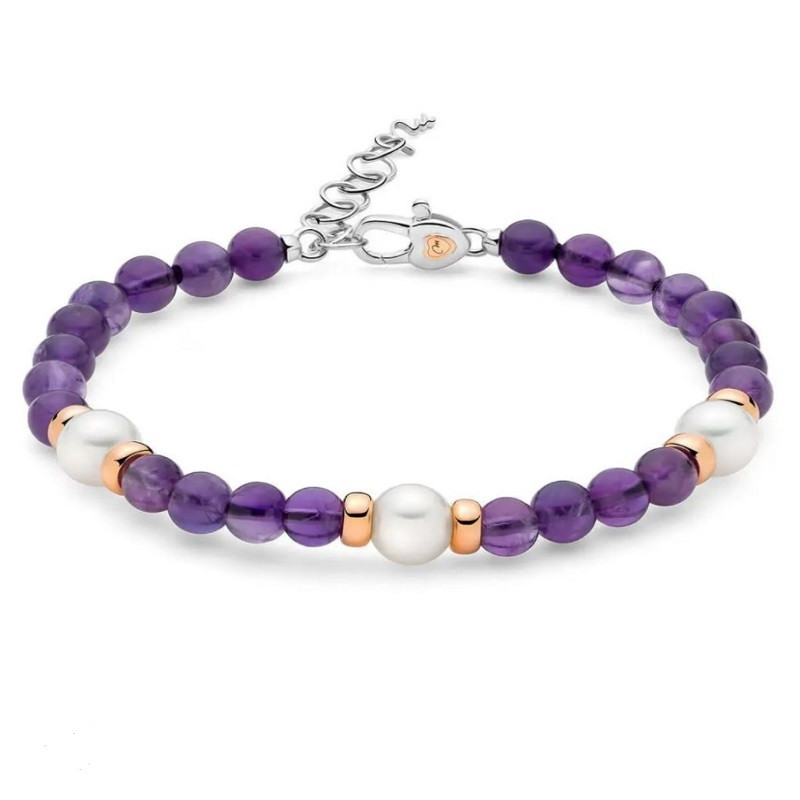 Bracciale Miluna in Argento 925 con Perle e Ametista