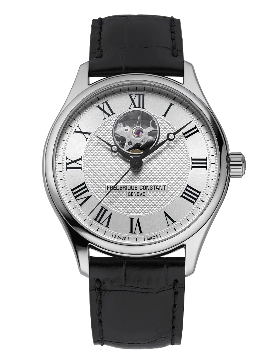 Frederique Constant Orologio Uomo Heart Beat Automatic | Acciaio | Pelle Vitello