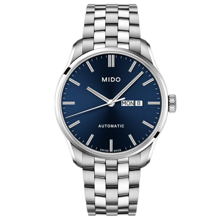 Mido Orologio Uomo Belluna Sunray Automatico | Acciaio | Quadrante Blu