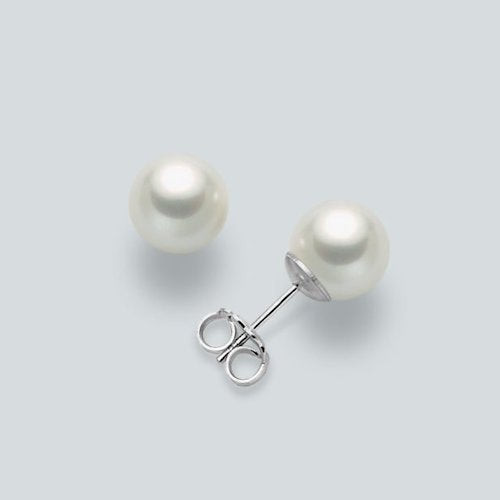 Miluna Orecchini Donna Perle 6-6,5mm | Oro Bianco 18kt | Perle Gemelle