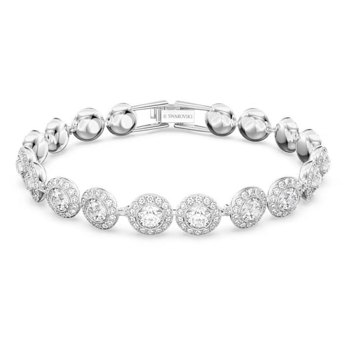 Swarovski Bracciale Tennis Tondo Angelic Clear Crystal | Rodiato | 17 cm