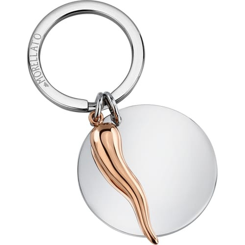 Portachiavi Morellato Lucky in acciaio con cornetto rose-gold