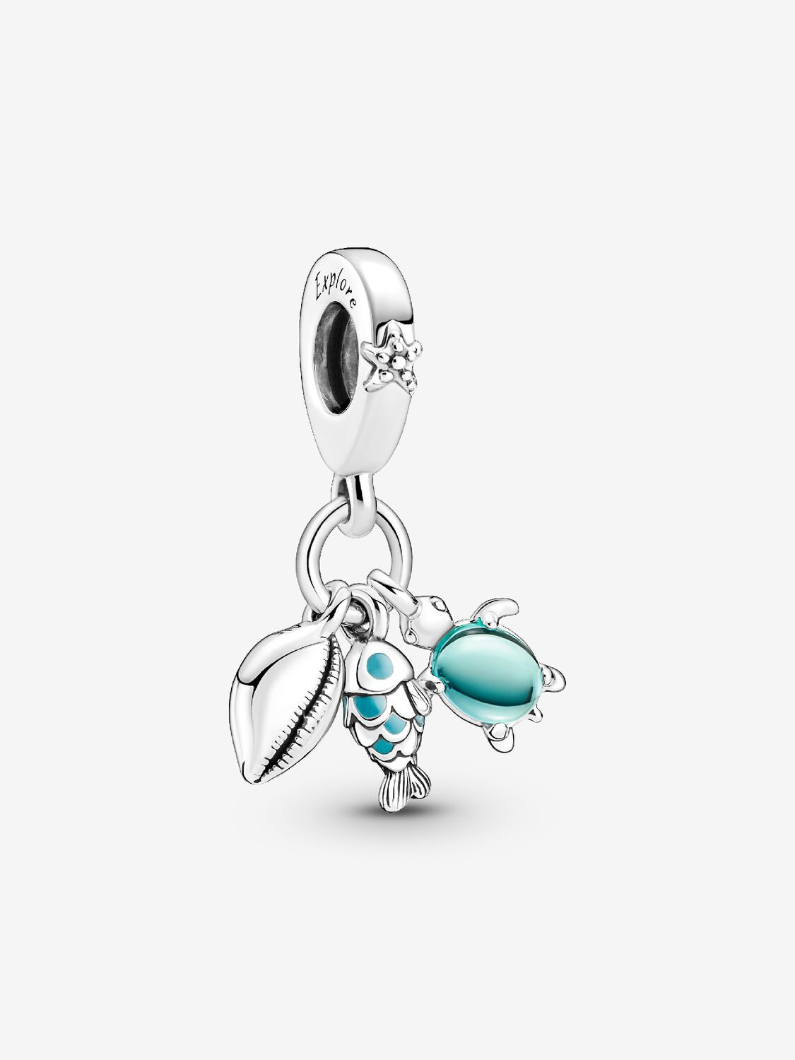 Pandora | Charm | Pesciolino, Tartaruga e Conchiglia | Argento 925 | Murano
