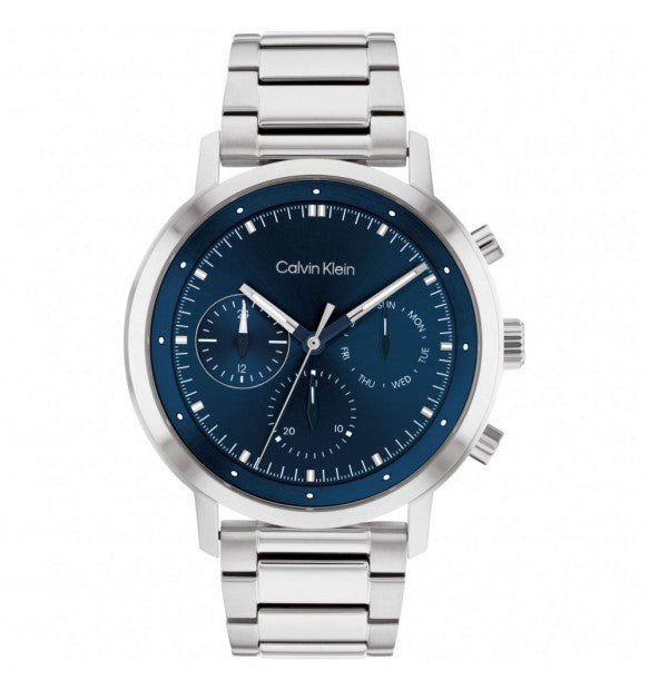 Calvin Klein Orologio Uomo Cronografo Architectural Gauge | Acciaio Inox | Blu
