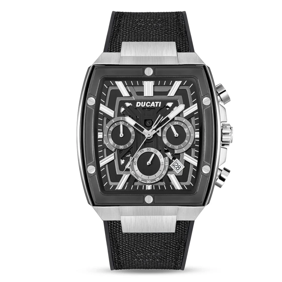 Ducati Corse Crono Orologio Uomo Acciaio e Tessuto Nero