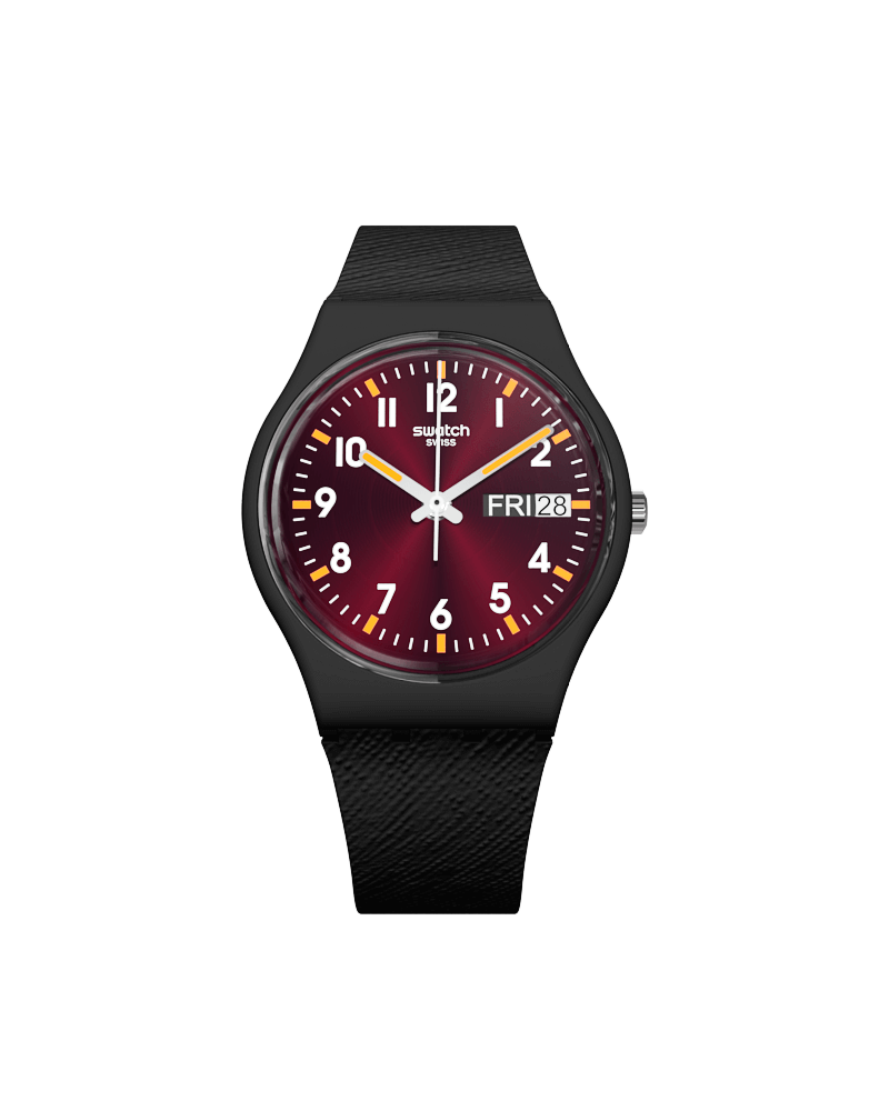 Swatch | Orologio Uomo | Bordeaux Soleil | Cassa Biosourced | Giorno/Data
