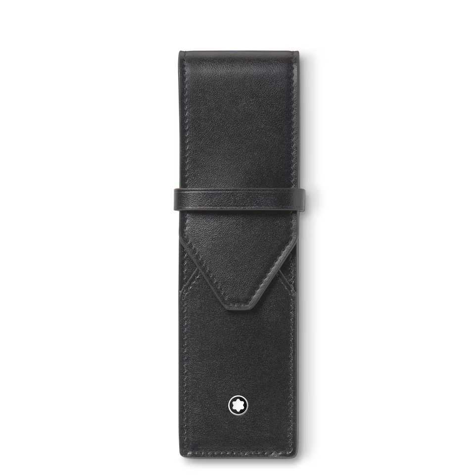 Astuccio Montblanc Envelope in Pelle Nera per 2 Strumenti da Scrittura