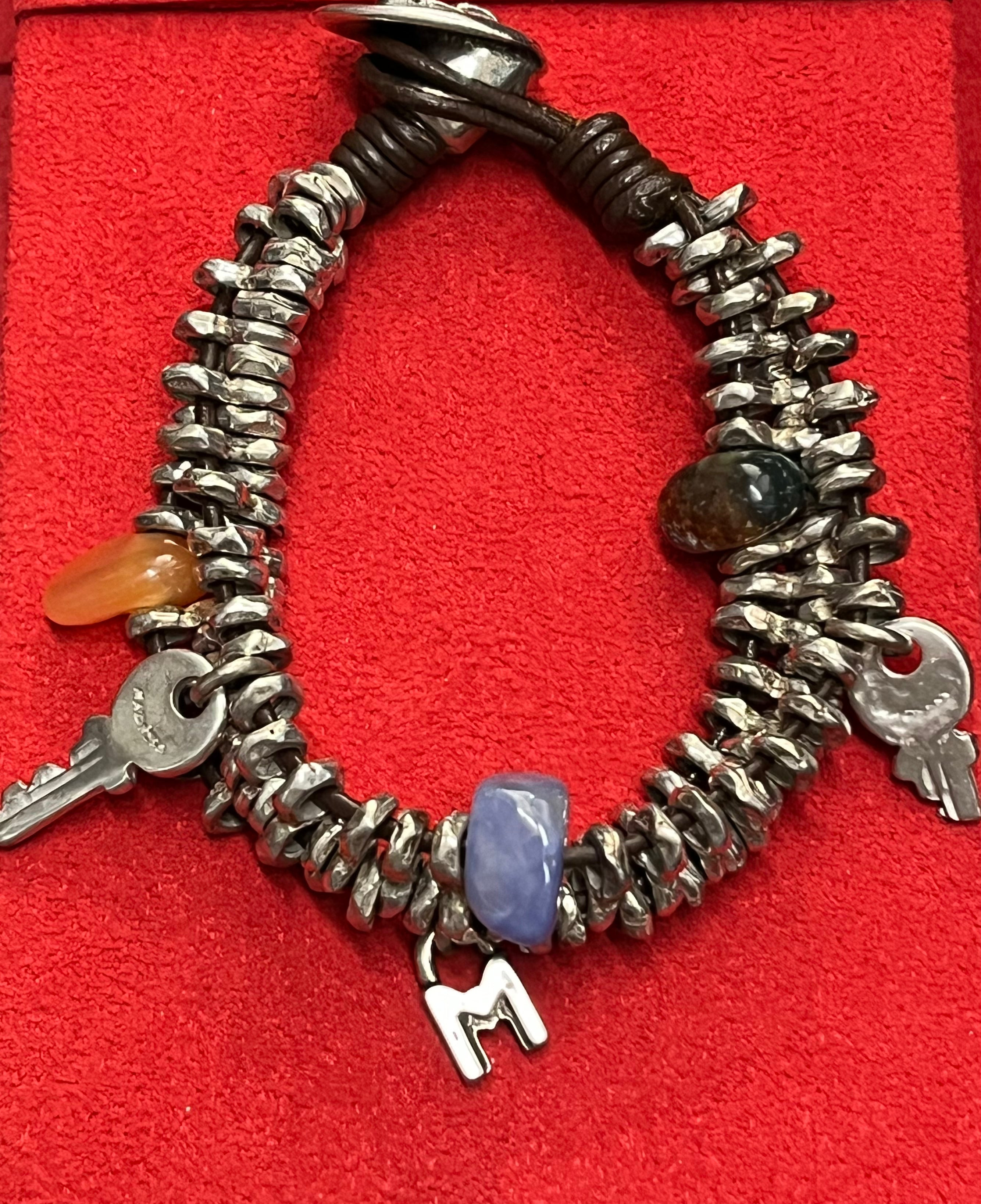 Madness Bracciale Donna con Pietre Colorate e Chiavi | Argento 925 | Ciondolo M