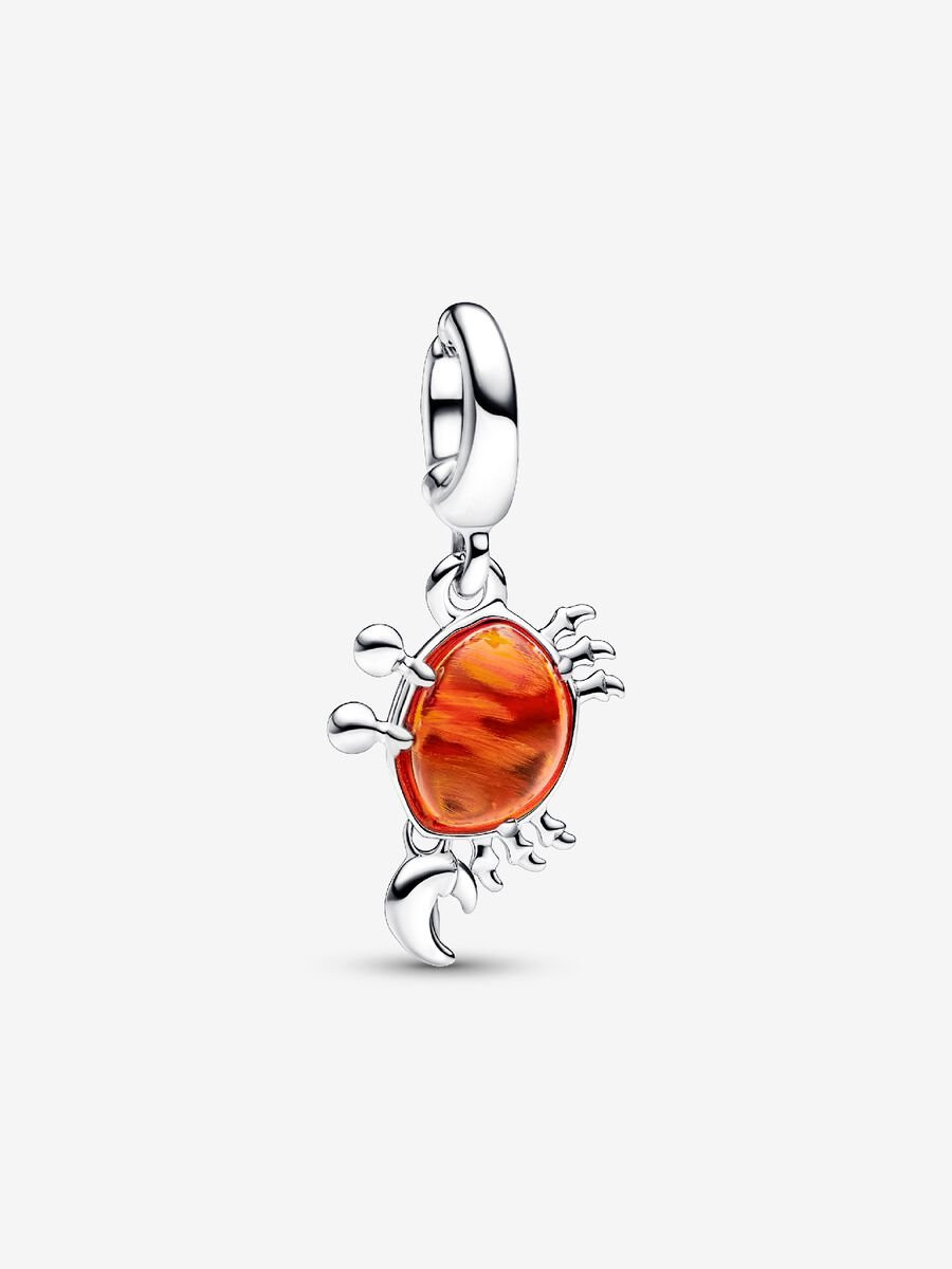 Pandora | Charm pendente | Sebastian | Argento 925 | Vetro di Murano arancione