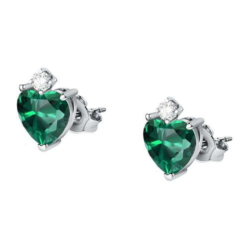 Orecchini Morellato Nobile in argento 925 con cuore verde e zirconi